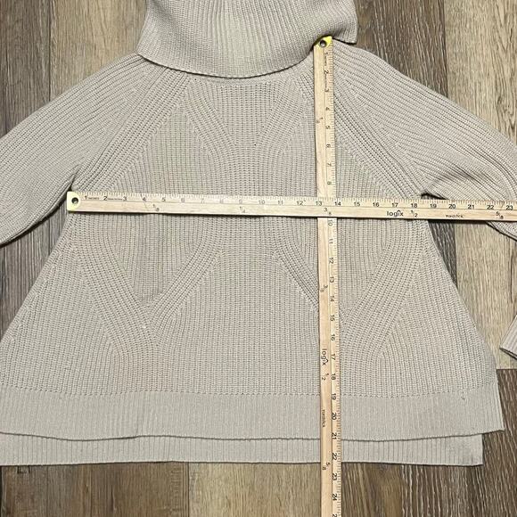 Alice + Olivia Base Wool Cashmere Chunky Knit Cowl Neck Sweater XS Beige Ribbed - Picture 9 of 9
